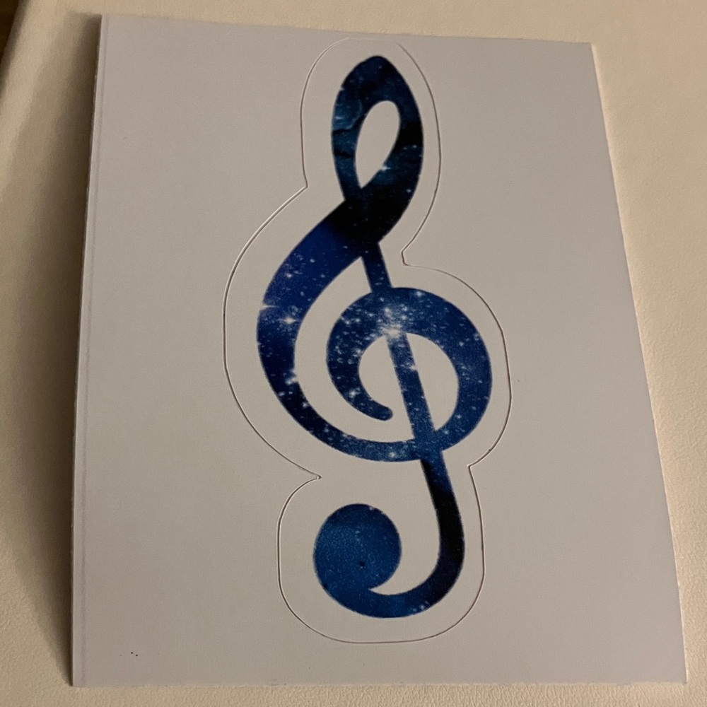 Blue Treble Clef Sticker